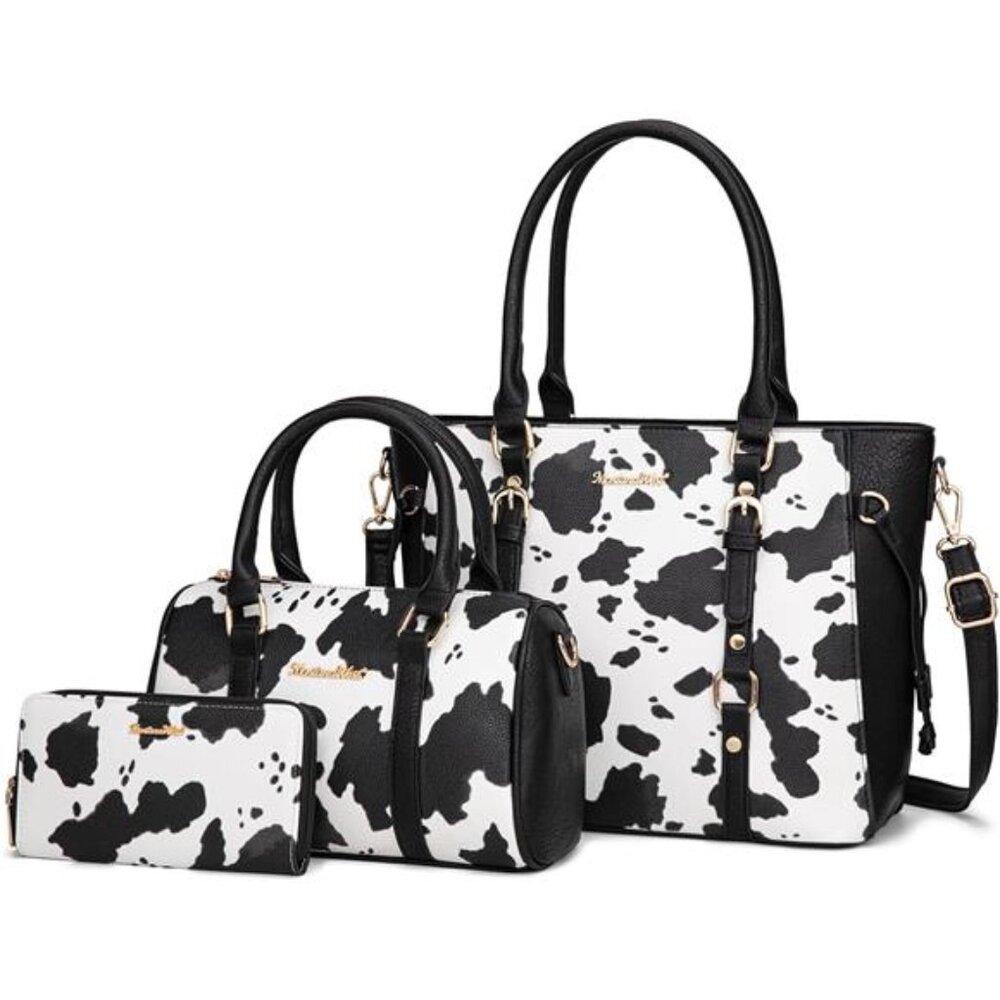 3PCS Purses for Women Tote Bag and Wallet Set Shoulder Satchel